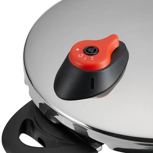 Amazon Basics ▫️ Panela de pressão em aço inoxidável, adequada para placas de indução, 4 litros, prateada 4