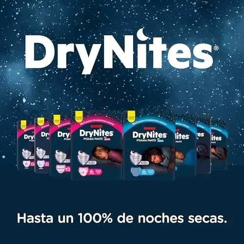 HUGGIES ▫️ DryNites Fraldas Noturnas para Meninas 3-4 (16-23 kg), clinicamente testadas com 5 camadas de máxima proteção noturna, 4 embalagens de 16, total de 64 fraldas absorventes 6