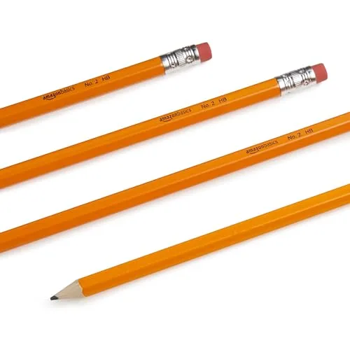 Amazon Basics ▫️ Lápis de grafite 2HB com revestimento de madeira, pré-afiados, sem manchas, com ponta de borracha, para a escola, embalagem de 150 unidades 3