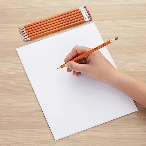 Amazon Basics ▫️ Lápis de grafite 2HB com revestimento de madeira, pré-afiados, sem manchas, com ponta de borracha, para a escola, embalagem de 150 unidades 5