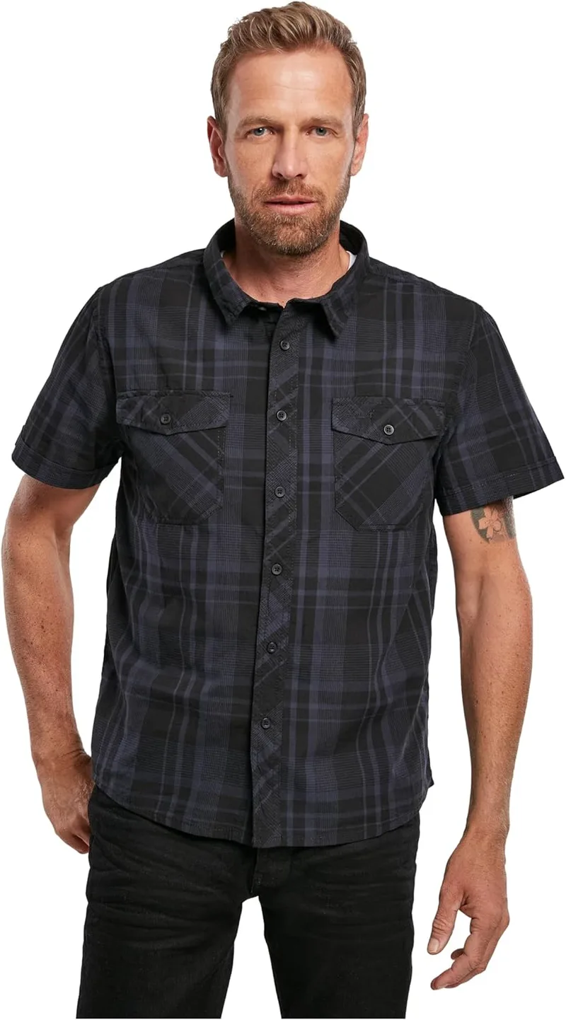 Brandit ▫️ Camisa de manga curta Roadstar para homem, preta, corte regular