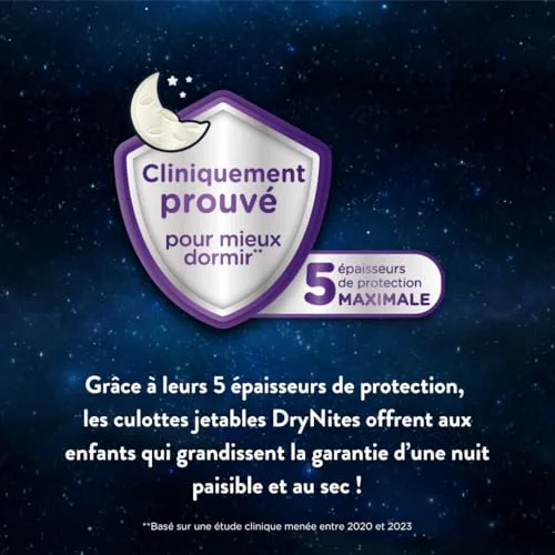 HUGGIES ▫️ DryNites Fraldas Noturnas para Meninos 4-7 (17-30 kg), clinicamente testadas com 5 camadas de máxima proteção noturna, 4 embalagens de 16, total de 64 fraldas absorventes 3