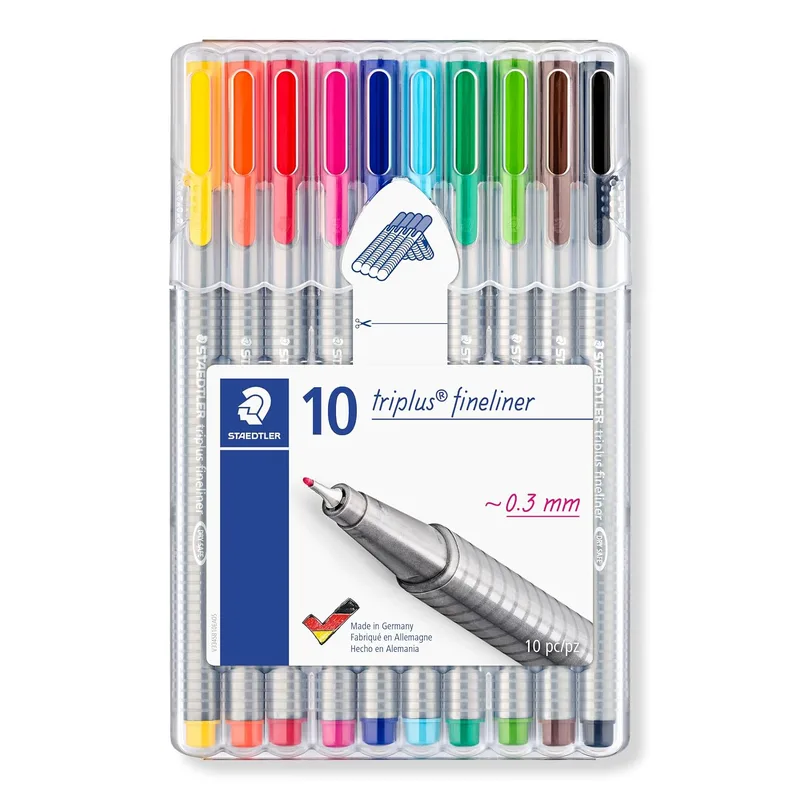 STAEDTLER ▫️ St 334 SB10 Triplus Assort Pen (Embalagem de 10)