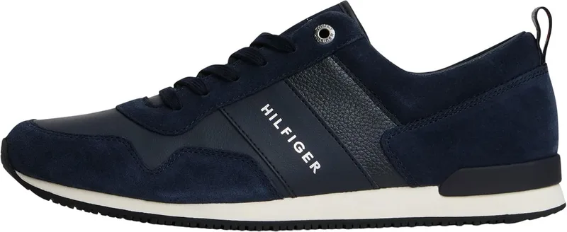 Tommy Hilfiger ▫️ Runner - Ténis de homem Iconic em mistura de couro e camurça - Calçado desportivo