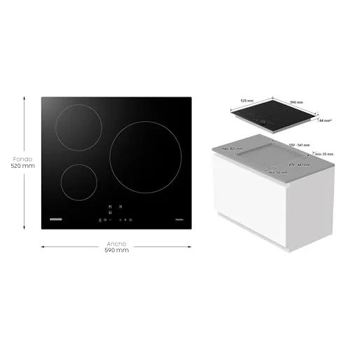 Samsung ▫️ NZ63M3NM1BB/UR - Placa de indução com 3 zonas de cozedura 3