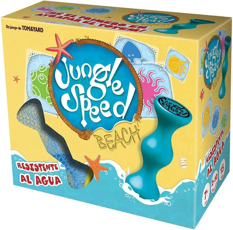 Asmodee ▫️ Zygomatic | Jungle Speed Beach | Jogo de tabuleiro divertido para adultos e crianças | Jogar na piscina e na praia | Idade 7+ | 2 a 10 jogadores | 15 minutos por jogo | Inglês