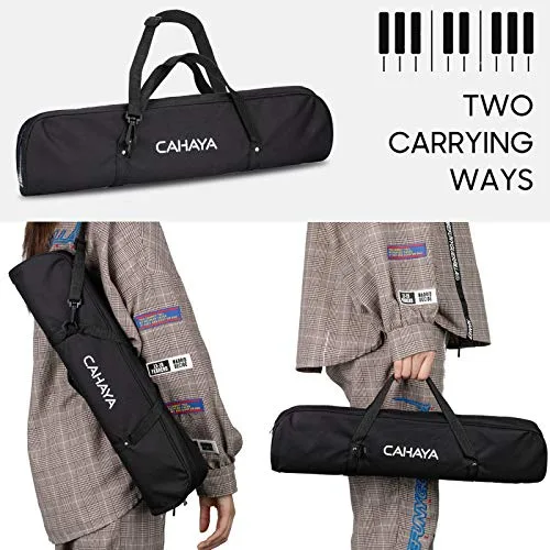 CAHAYA ▫️ Melódica piano de sopro com 32 teclas, inclui tubo de sopro, boquilha e bolsa de transporte (preto) 5