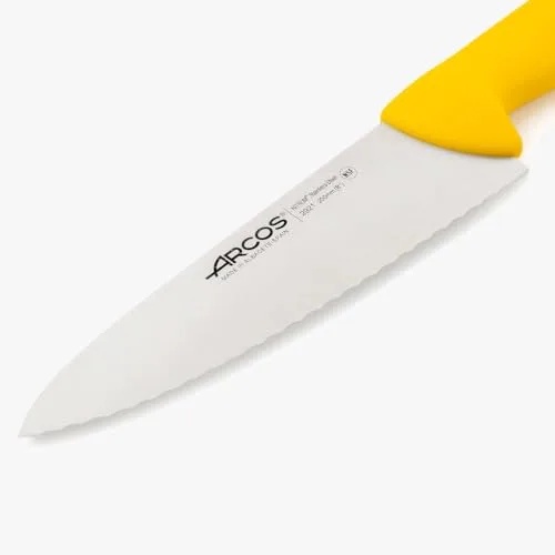 Arcos ▫️ Série 2900 - Faca de Cozinha - Lâmina dentada em aço inoxidável NITRUM de 200 mm - Cabo injetado em polipropileno, cor amarela 3