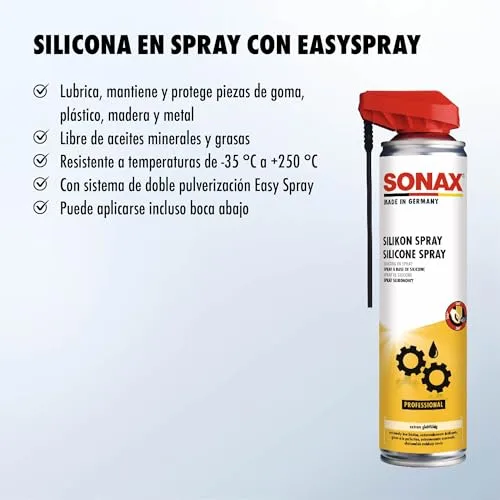 SONAX ▫️ Silicone com EasySpray (400 ml) lubrifica, mantém e protege 3