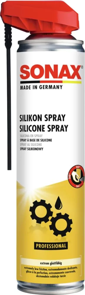 SONAX ▫️ Silicone com EasySpray (400 ml) lubrifica, mantém e protege