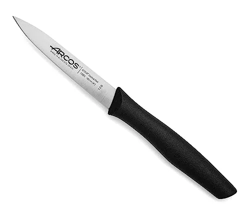 Arcos ▫️ Conjunto de 6 facas descascadoras com lâmina de 100 mm em aço inoxidável e cabo em polipropileno. Conjunto de facas de cozinha para descascar, adequado para a máquina de lavar louça. Série Nova. Cor: preta 2