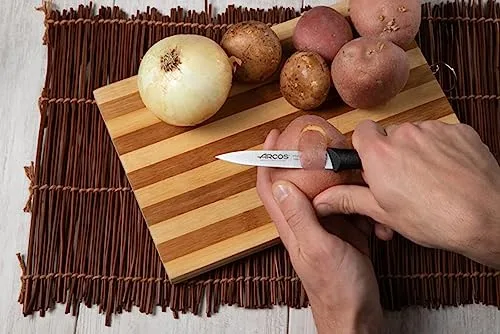 Arcos ▫️ Conjunto de 6 facas descascadoras com lâmina de 100 mm em aço inoxidável e cabo em polipropileno. Conjunto de facas de cozinha para descascar, adequado para a máquina de lavar louça. Série Nova. Cor: preta 6