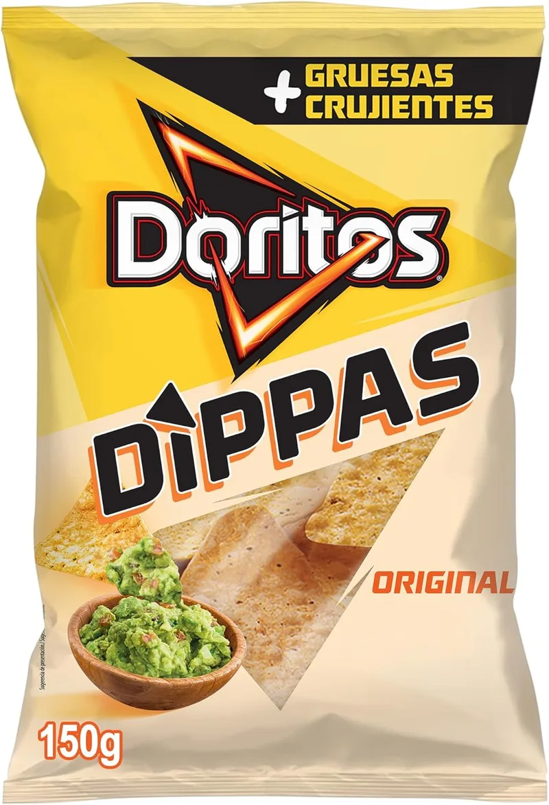 Doritos ▫️ Dippas, Nachos com sabor original, Snack Produto, saco individual, 150g