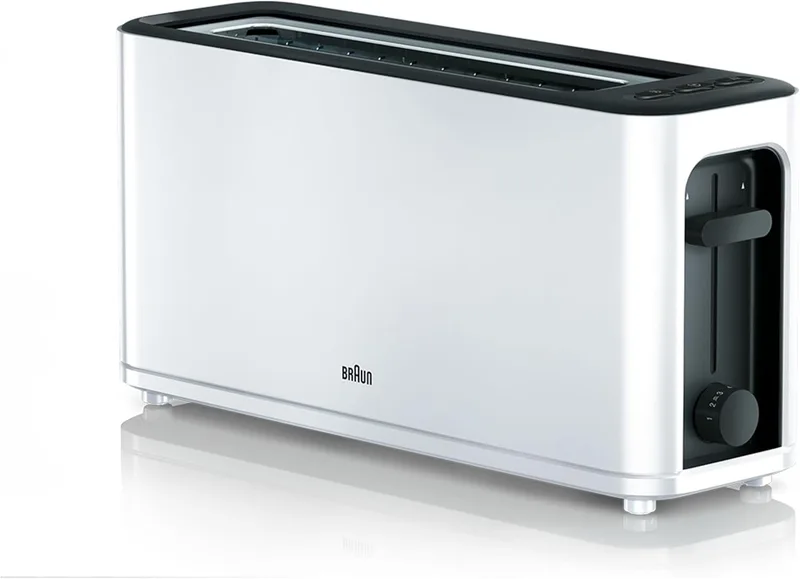 Braun ▫️ Hogar Torradeira PurEase HT3100WH - Torradeira, 1000 W, 1 ranhura, 7 níveis de potência, suporte para o cabo, cor branca