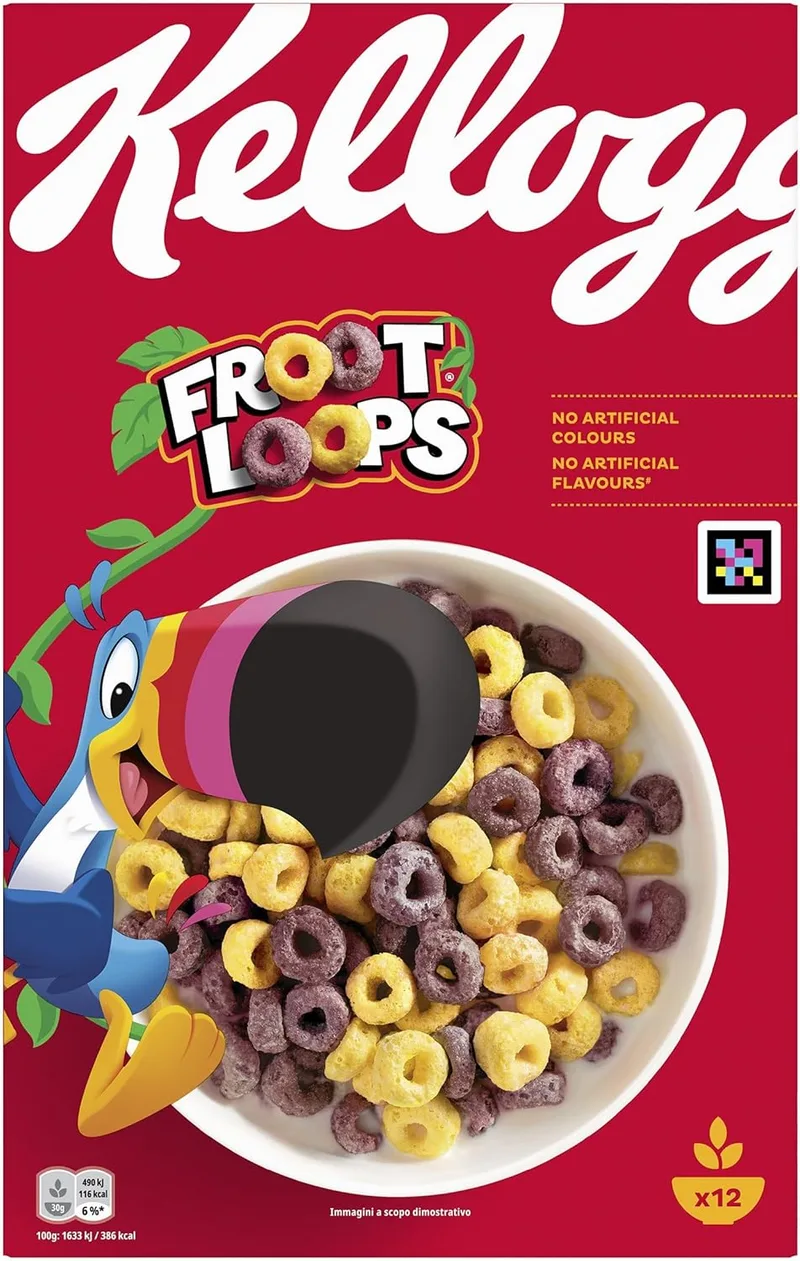 Kellogg's ▫️ Froot Loops - Cereais Saborosos - 375g