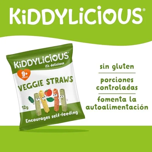 Kiddylicious ▫️ Veggie Straws | 4 embalagens de 48 g (4 saquetas por embalagem) 3