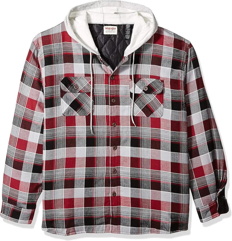 Wrangler Authentics ▫️ Authentics Casaco de flanela acolchoado para homem Camisa de botões para homem