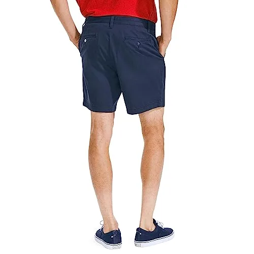 Nautica ▫️ Calções em sarja de algodão com frente lisa e elástica - Calções casuais para homem 2