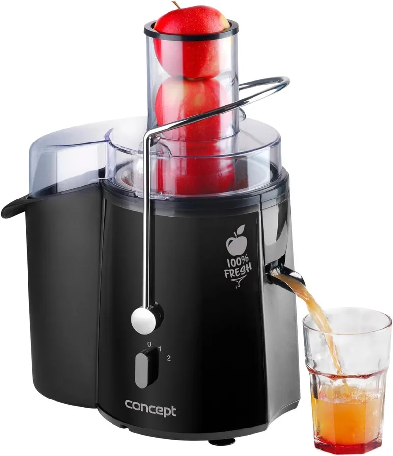 Concept ▫️ Home Appliances LO7027 Espremedor de sumos frescos, extrator de sal de duas velocidades, 1000 W, aço inoxidável, 2, preto