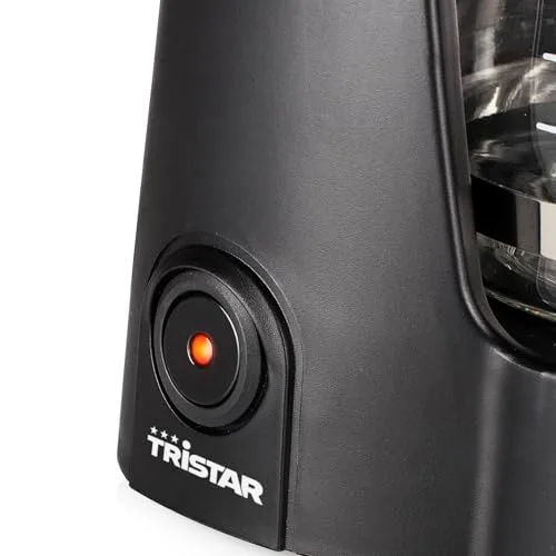 Tristar ▫️ Cafeteira Capacidade para 6 chávenas, 600 W, Função de manutenção de calor, Desligamento automático, Filtro permanente, Sistema antigotejamento, Compacta e portátil, Fácil de limpar, CM-1246 6