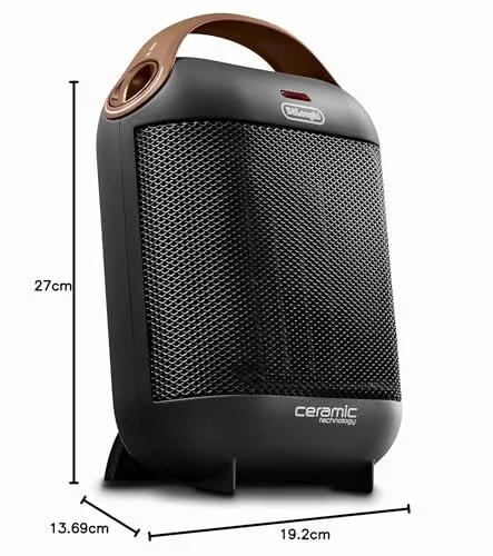 De'Longhi ▫️ Aquecedor cerâmico HFX30C18.AG | Aquecedor portátil para um fornecimento rápido e seletivo de calor | 2 níveis de potência | Função anticongelante | Potência de 1800 W | Antracite 4
