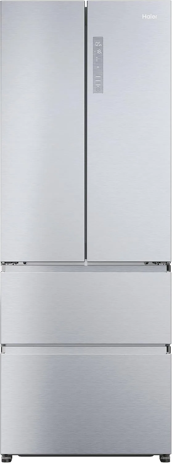Haier ▫️ FD 70 Series 5 HFR5719ENMG - Frigorífico, porta francesa, acesso direto às gavetas, fluxo de ar circular, motor Inverter, My Zone Plus, Total No Frost, largura 70cm, altura 1,90m, 446L, luz LED, aço inoxidável