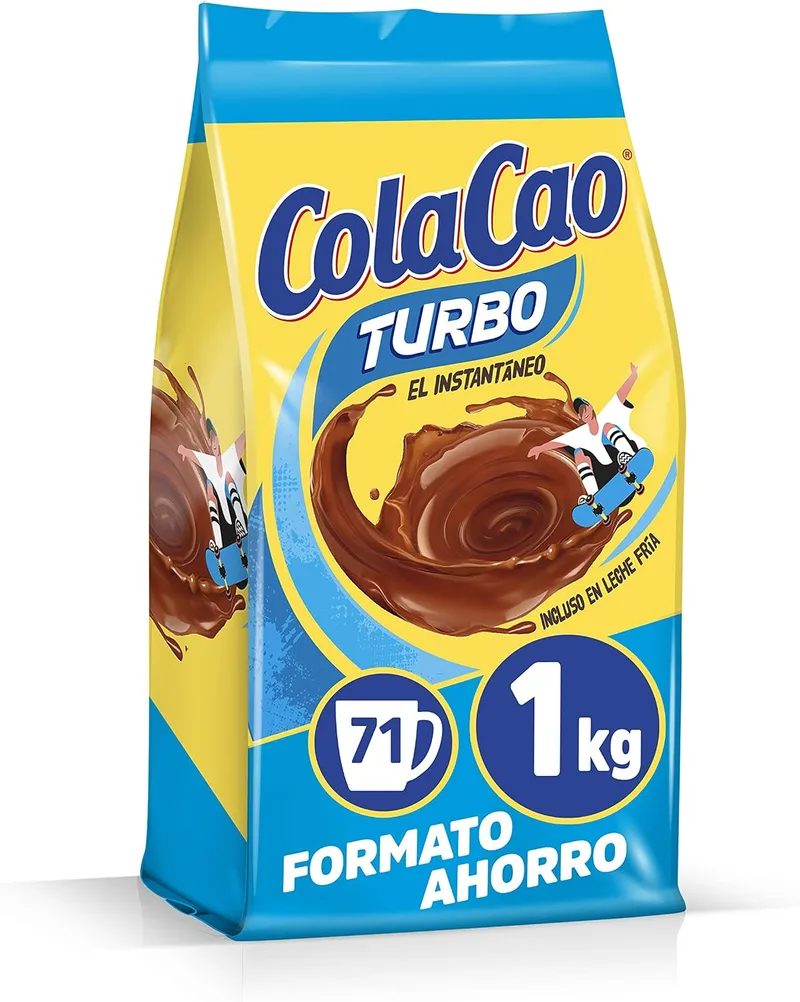 ColaCao ▫️ Cacau Instantâneo Turbo sem grumos - Embalagem económica - 1 kg