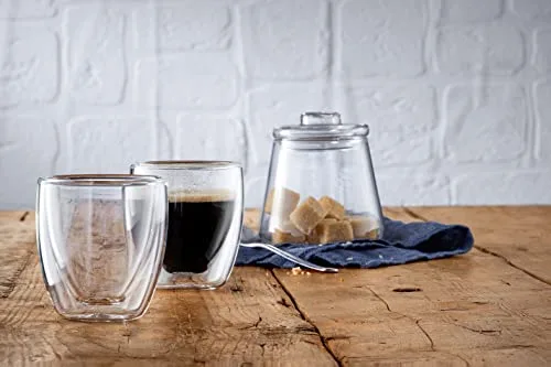WMF ▫️ Kult - Conjunto de duas chávenas de café e chá em vidro, chávenas de café expresso de 80 ml com parede dupla transparente em vidro borossilicato 2