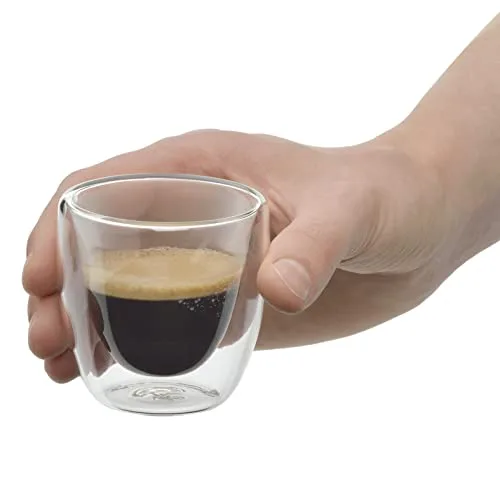 WMF ▫️ Kult - Conjunto de duas chávenas de café e chá em vidro, chávenas de café expresso de 80 ml com parede dupla transparente em vidro borossilicato 5