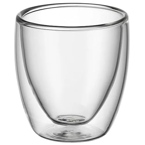 WMF ▫️ Kult - Conjunto de duas chávenas de café e chá em vidro, chávenas de café expresso de 80 ml com parede dupla transparente em vidro borossilicato 7