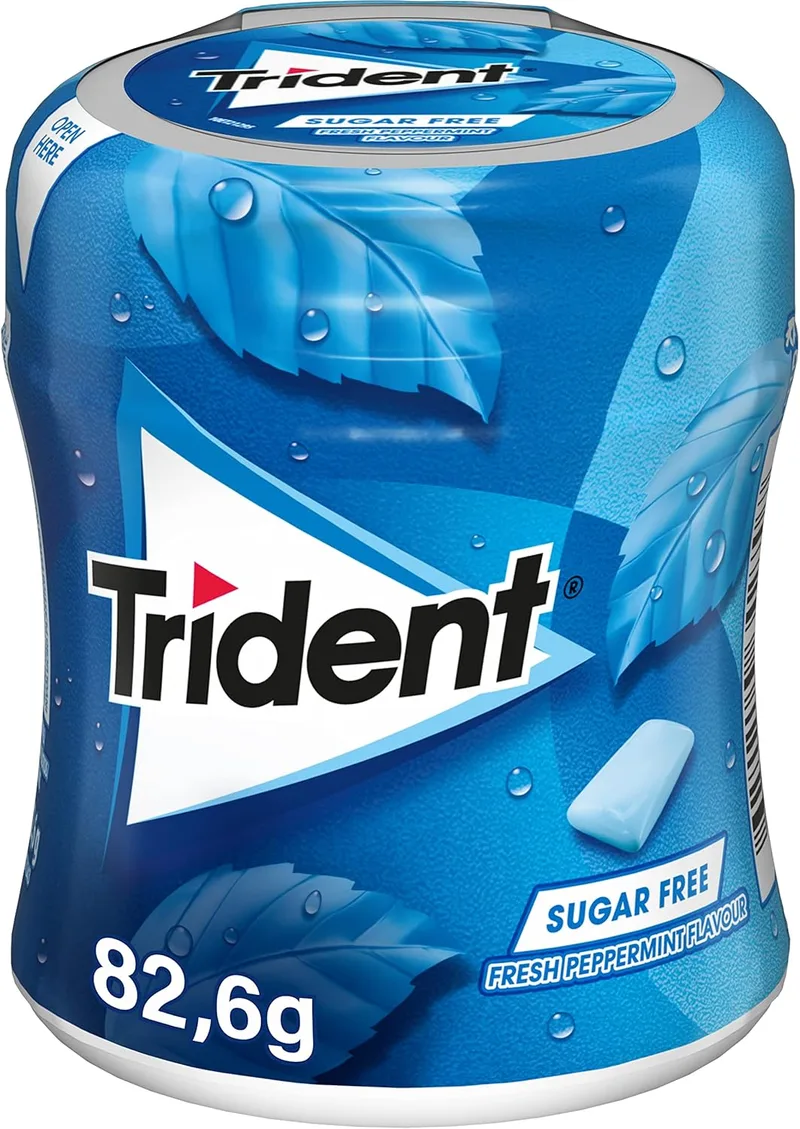 Trident ▫️ Pastilhas de mascar com sabor a menta 82,6 g, 1 x 82 g