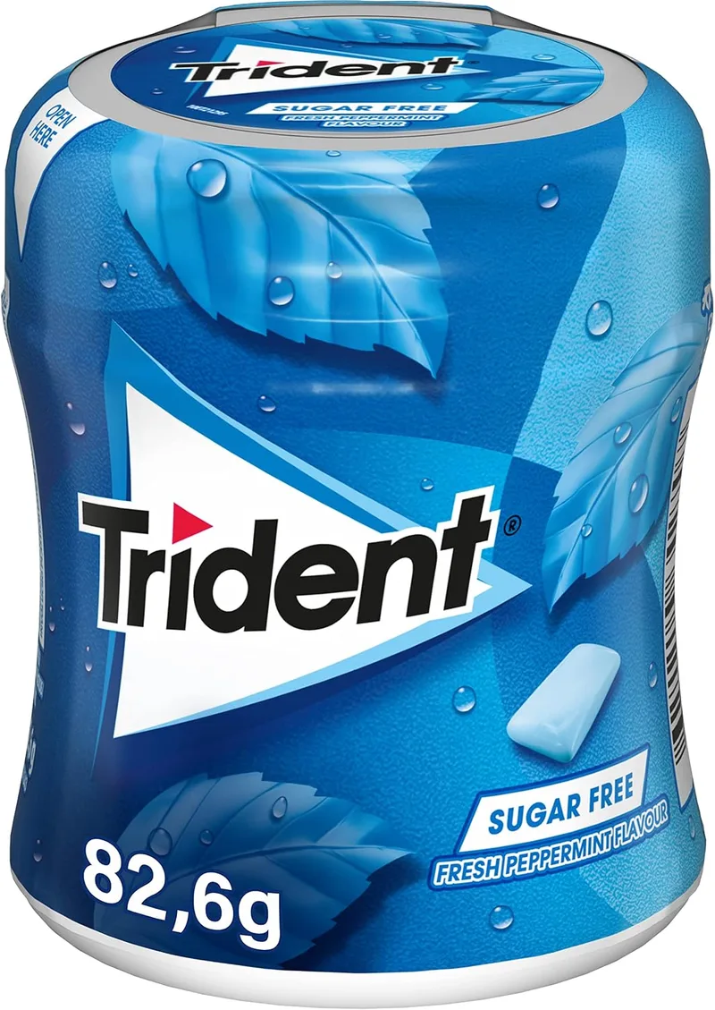 Trident ▫️ Pastilhas de mascar com sabor a menta 82,6 g, 1 x 82 g