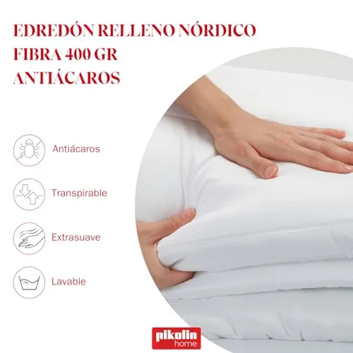 PIKOLIN ▫️ Home - Edredão de fibra para o inverno, 400 g, hipoalergénico, respirável, macio, para cama de 180 (260 x 240 cm) 2