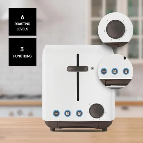 Taurus ▫️ Torradeira de 1450 W, duas ranhuras compridas, 6 níveis, LED, silenciosa 3