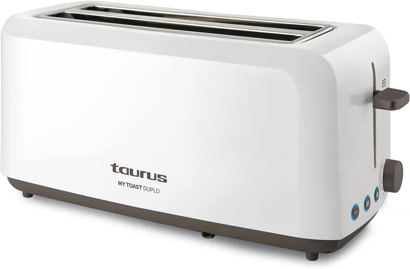 Taurus ▫️ Torradeira de 1450 W, duas ranhuras compridas, 6 níveis, LED, silenciosa