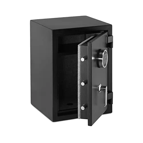 Amazon Basics ▫️ Cofre resistente ao fogo com teclado eletrónico programável, 35 l, preto, 36 x 35 x 50 cm (largura x profundidade x altura) 3