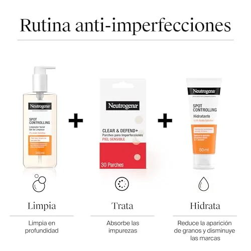 Neutrogena ▫️ Spot Controlling Gel de Limpeza Facial com 2% de Ácido Salicílico (200 ml), sabonete facial para peles com tendência para o acne, gel de limpeza suave para uso diário 7