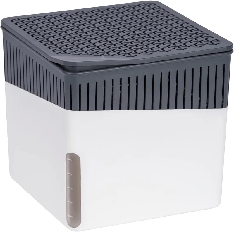 Wenko ▫️ Desumidificador Mod Cube, 1000 g, para salas até 80 m³, evita bolor e odores, sem eletricidade, silencioso, recarregável, branco