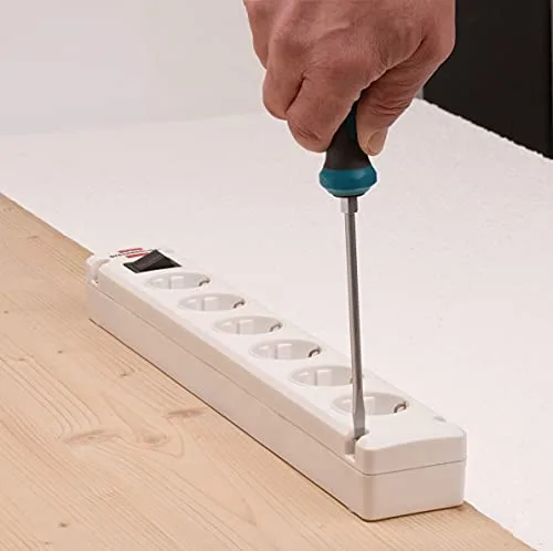 Brennenstuhl ▫️ Bremounta - régua de tomadas com 4 tomadas para instalação e fixação (cabo de 1,5 m, montável, com interruptor) Branco 3