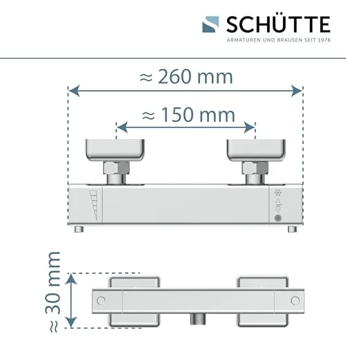 Schütte ▫️ SIGNO 52485 - Torneira termostática de duche com proteção contra queimaduras a 38 °C, cromada 5
