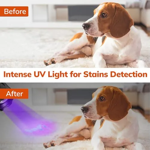 Morpilot ▫️ Lanterna Tática e UV 2 em 1, Lanterna LED 5000 LM, Lanterna Militar, Luz UV com 4 modos, Zoom IN/OUT, 395 nm, Alumínio, Anticaída, Impermeável IPX4, 3 pilhas incluídas 4