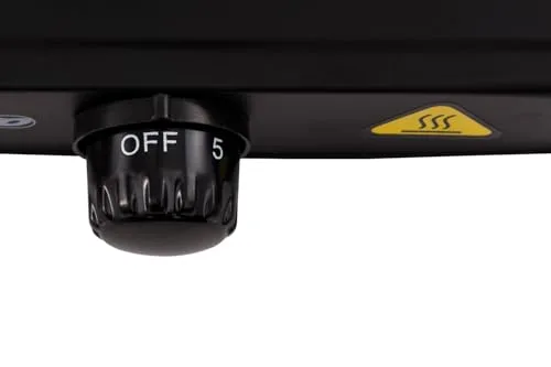 Mesko ▫️ MS 6508 MS-6508 Fogão elétrico, regulador de temperatura, compacto, para viagens e campismo, 154 mm, 1000 W, preto, 1000 W, alumínio 6