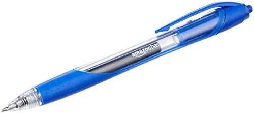 Amazon Basics ▫️ Canetas retráteis de tinta gel com pega em borracha, secagem rápida, ideais para a escola e para o escritório, ponta fina (0,7 mm), azuis, embalagem de 12 unidades 4