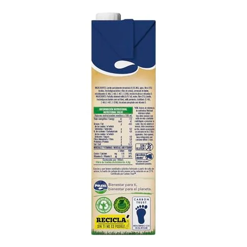 Puleva ▫️ Leite com Fibra de Chicória e Aveia, Bebida Láctea, Favorece o Trânsito Intestinal e a Digestão, Cálcio e Vitaminas, 50% da Dose Diária de Fibra por Copo, Embalagem de 6 x 1 Litro 2