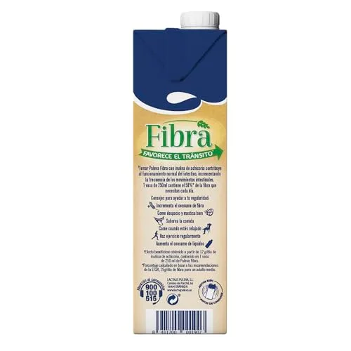 Puleva ▫️ Leite com Fibra de Chicória e Aveia, Bebida Láctea, Favorece o Trânsito Intestinal e a Digestão, Cálcio e Vitaminas, 50% da Dose Diária de Fibra por Copo, Embalagem de 6 x 1 Litro 7