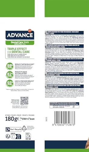 Advance ▫️ Snacks Dental Care Stick Medium/Maxi - Barrinha dentária para cães de raças médias e grandes - Embalagem de 13 x 180 g - Total: 2,34 kg 2