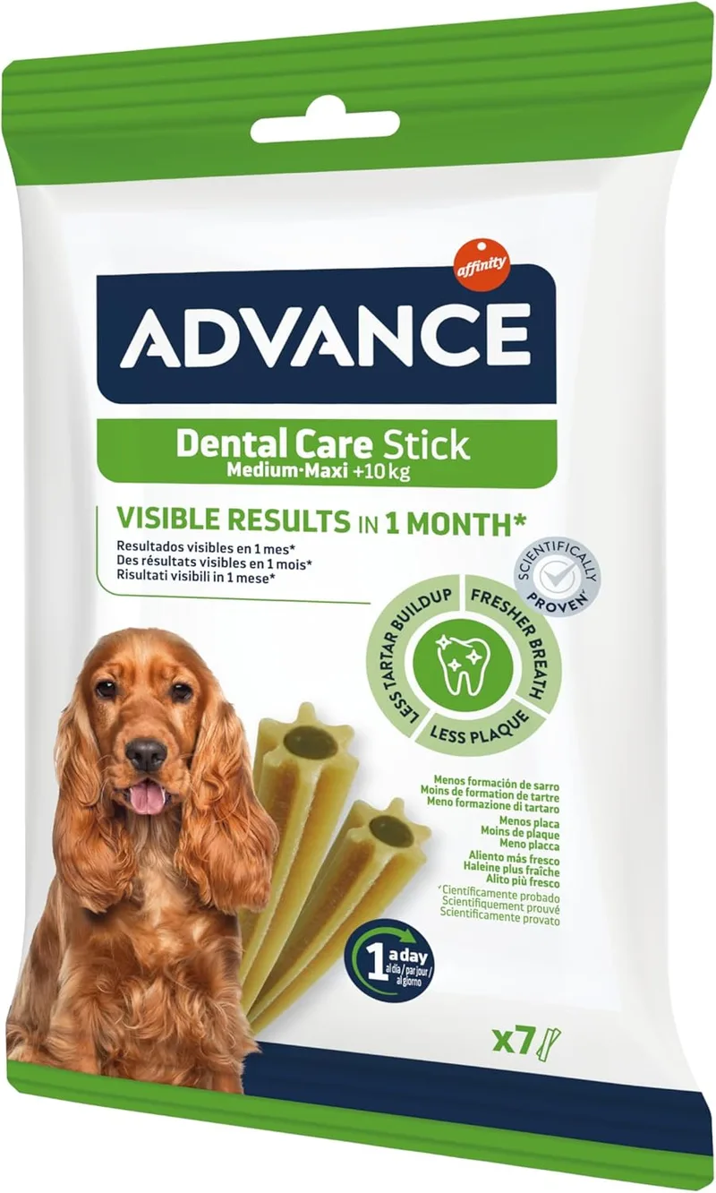 Advance ▫️ Snacks Dental Care Stick Medium/Maxi - Barrinha dentária para cães de raças médias e grandes - Embalagem de 13 x 180 g - Total: 2,34 kg