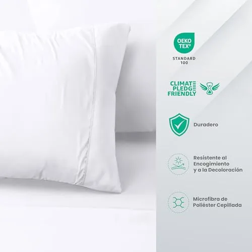 Utopia Bedding ▫️ Conjunto de lençóis de 4 peças 150 x 200 cm, branco 4