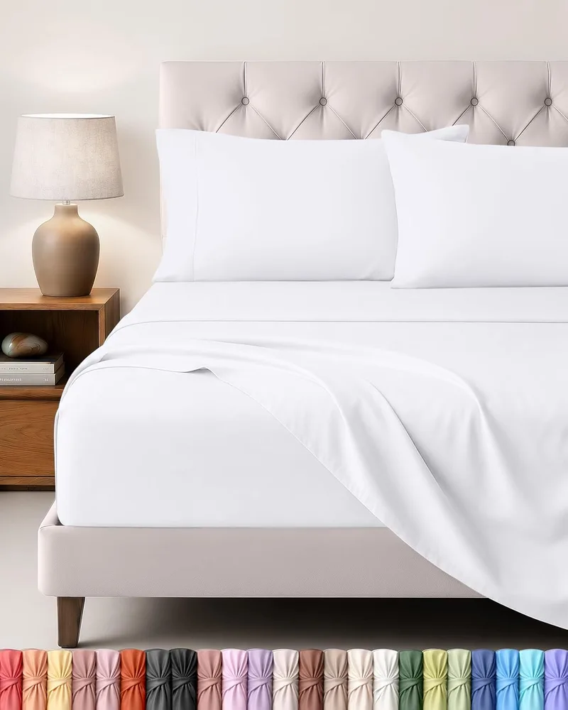Utopia Bedding ▫️ Conjunto de lençóis de 4 peças 150 x 200 cm, branco