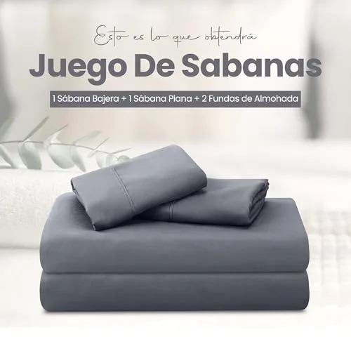 Utopia Bedding ▫️ Conjunto de lençóis de 4 peças 150 x 200 cm, cinzento 3
